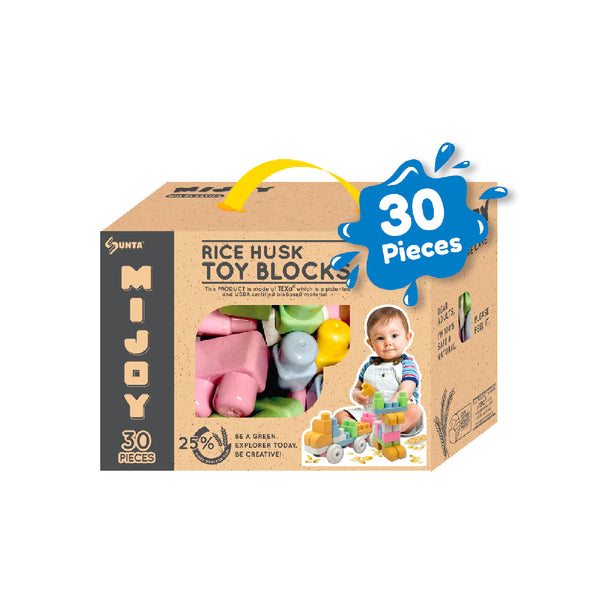 MIJOY Rice Husk Toy Blocks 30 Pieces