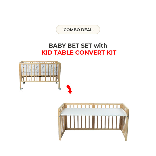 Baby Bed Set with Kid’s Table Conversion Kit Set