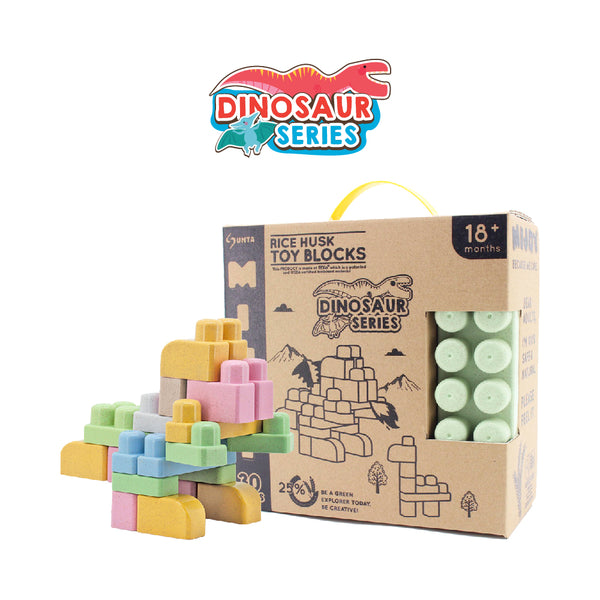 Mijoy Dinosaur Series Rice Husk Toy Blocks