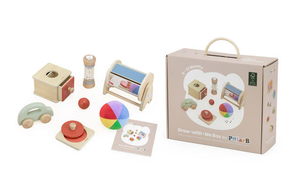 Grow-with-Me Box: Little Explorers - Montessori & Sensory Wooden Activity Set (6-12 Months)