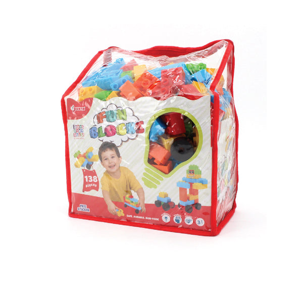 Building Blocks In 138pcs With Carry Bag ( FREE Stickers )
